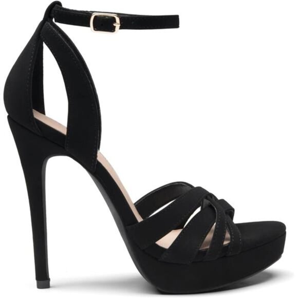 Women's Platform Stiletto Heels Open Toe Ankle Strappy High Heels Sandals Shoes - Picture 2 of 7